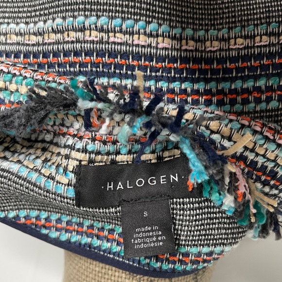 Halogen Nordstrom Multicolor Striped Tweed Fringe Blazer and Skirt - Picture 8 of 11